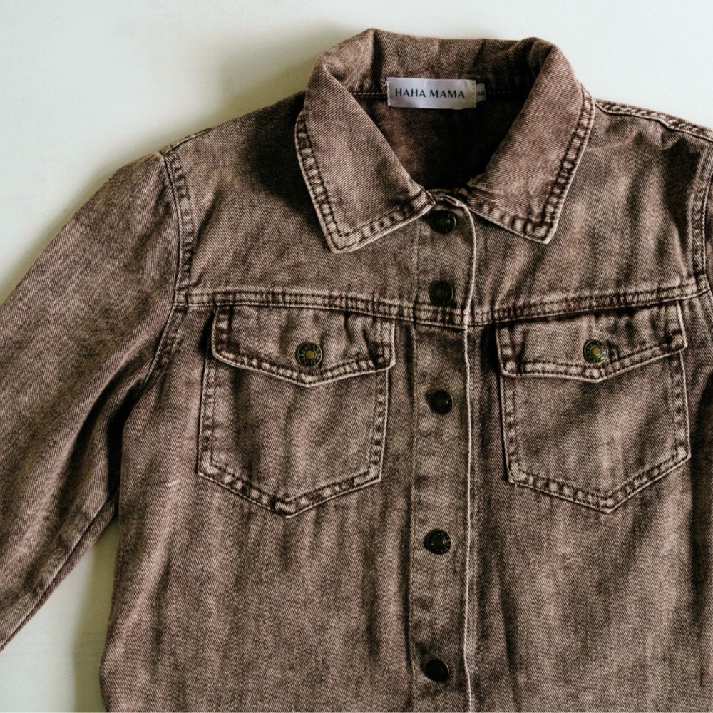 Infant Brown Denim Jacket New - Picture 3 of 3